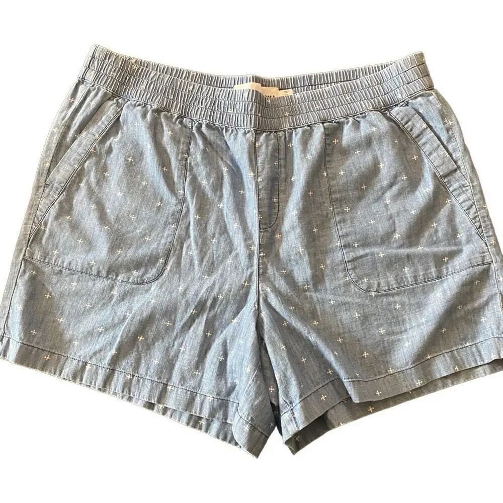 Sonoma comfy shorts drawstring size 0X white crosses